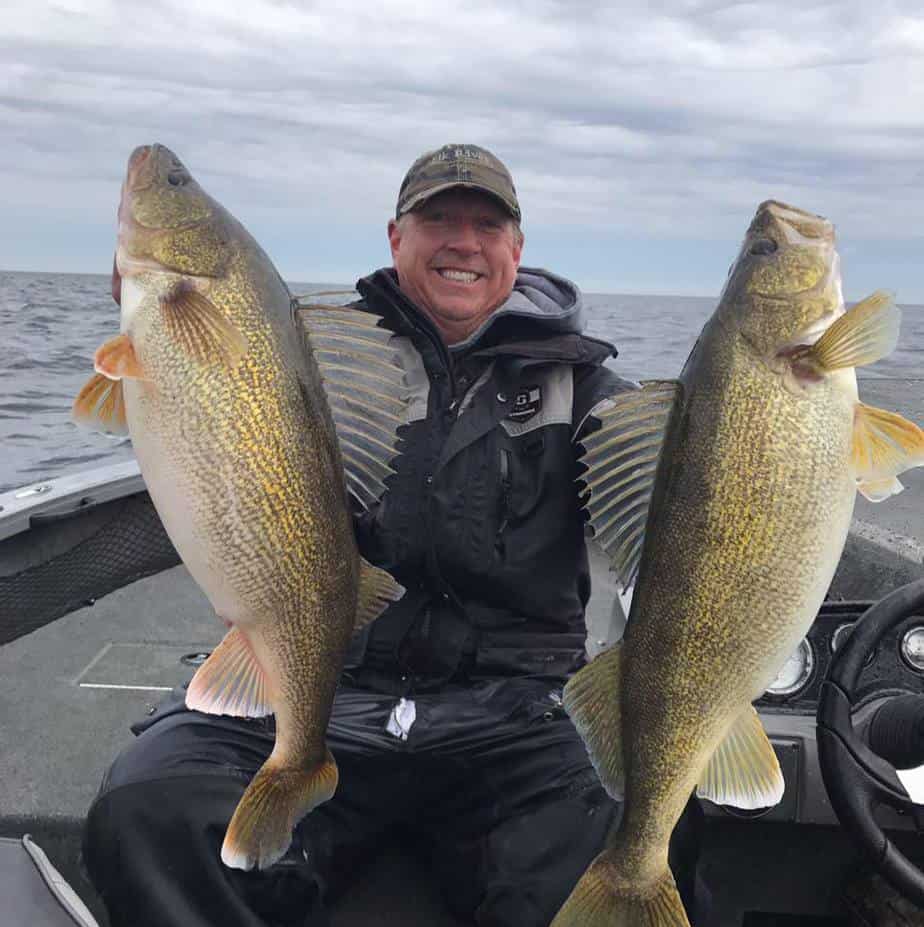 Phil Schweik with a couple of big spring walleyes