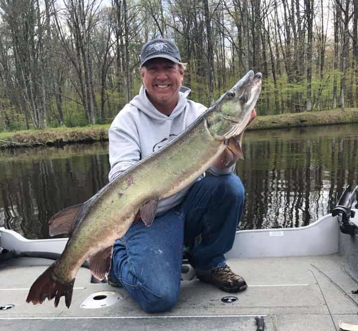 Hooksetters Guide Phil Schweik with a spring musky