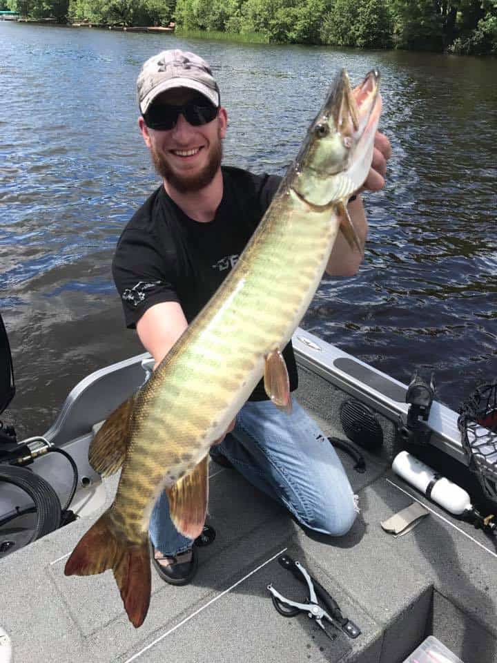 Mack Jenz with a nicly marked musky