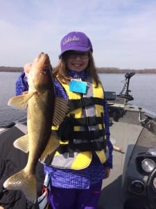 Christie Munson with a nice spring walleye